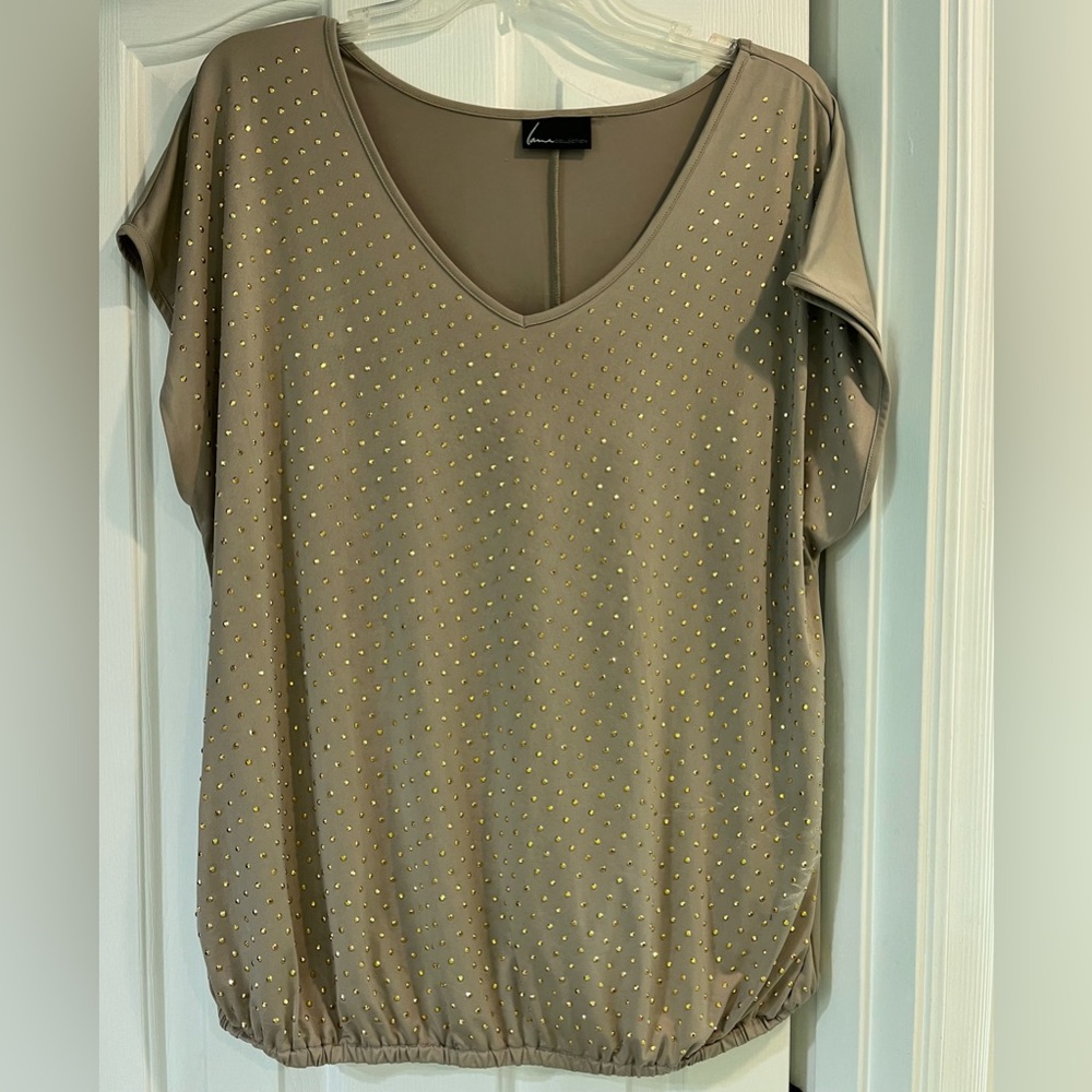 Lane Bryant Beige Studded Women's Top